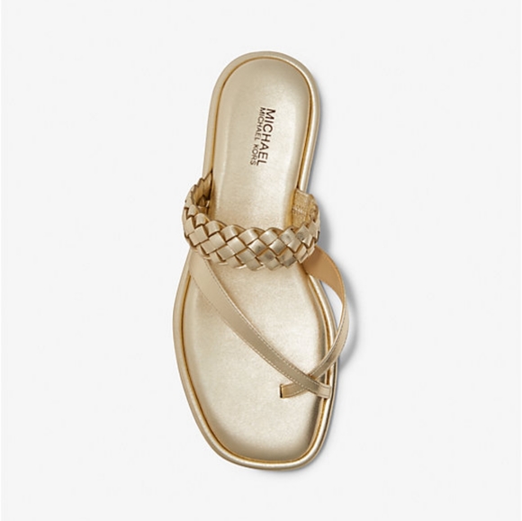 Alba Braided Metallic Faux Leather Slide Sandal - Picture 2 of 7